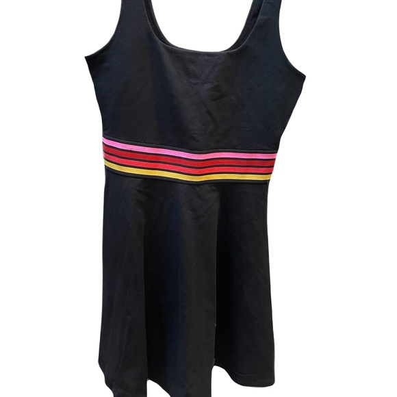 Express Dresses & Skirts - ❤️ EXPRESS STRIPED BLACK TANK SKATER DRESS SIZE SMALL
